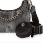 Bolsa transversal feminina Kurt Geiger London com strass, preta, tamanho regular
