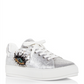 Tênis plataforma feminino Kurt Geiger London Laney Eye com detalhes prateados, tamanho 8 M