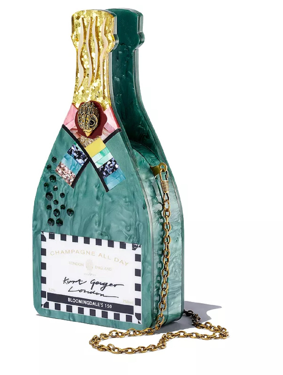 Bolsa Mini Feminina Kurt Geiger London Champagne Bottle Verde Tamanho Regular