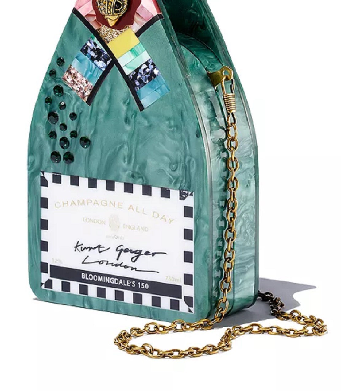 Bolsa Mini Feminina Kurt Geiger London Champagne Bottle Verde Tamanho Regular