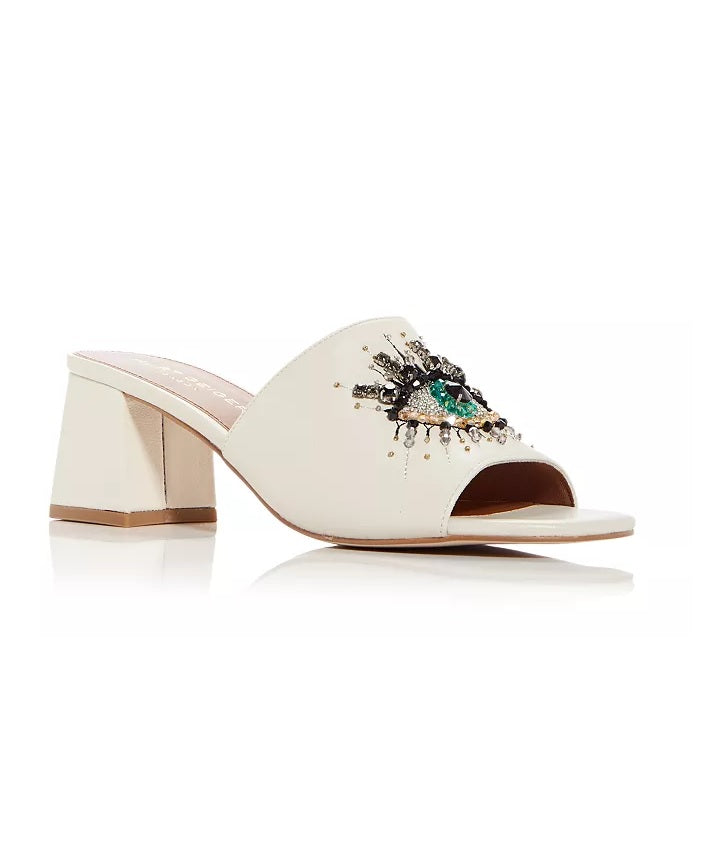 Kurt Geiger London Olive Eye Slide Sandália Feminina Branca Tamanho 7