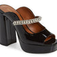 Kurt Geiger London Sandália Duke Plataforma Peep Toe Feminina Preta Tamanho 9,5
