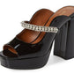 Kurt Geiger London Sandália Duke Plataforma Peep Toe Feminina Preta Tamanho 9,5