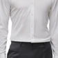 Camisa masculina de malha elástica de desempenho slim fit Boss by Hugo Boss, branca, tamanho 16 x 32-33 pol.