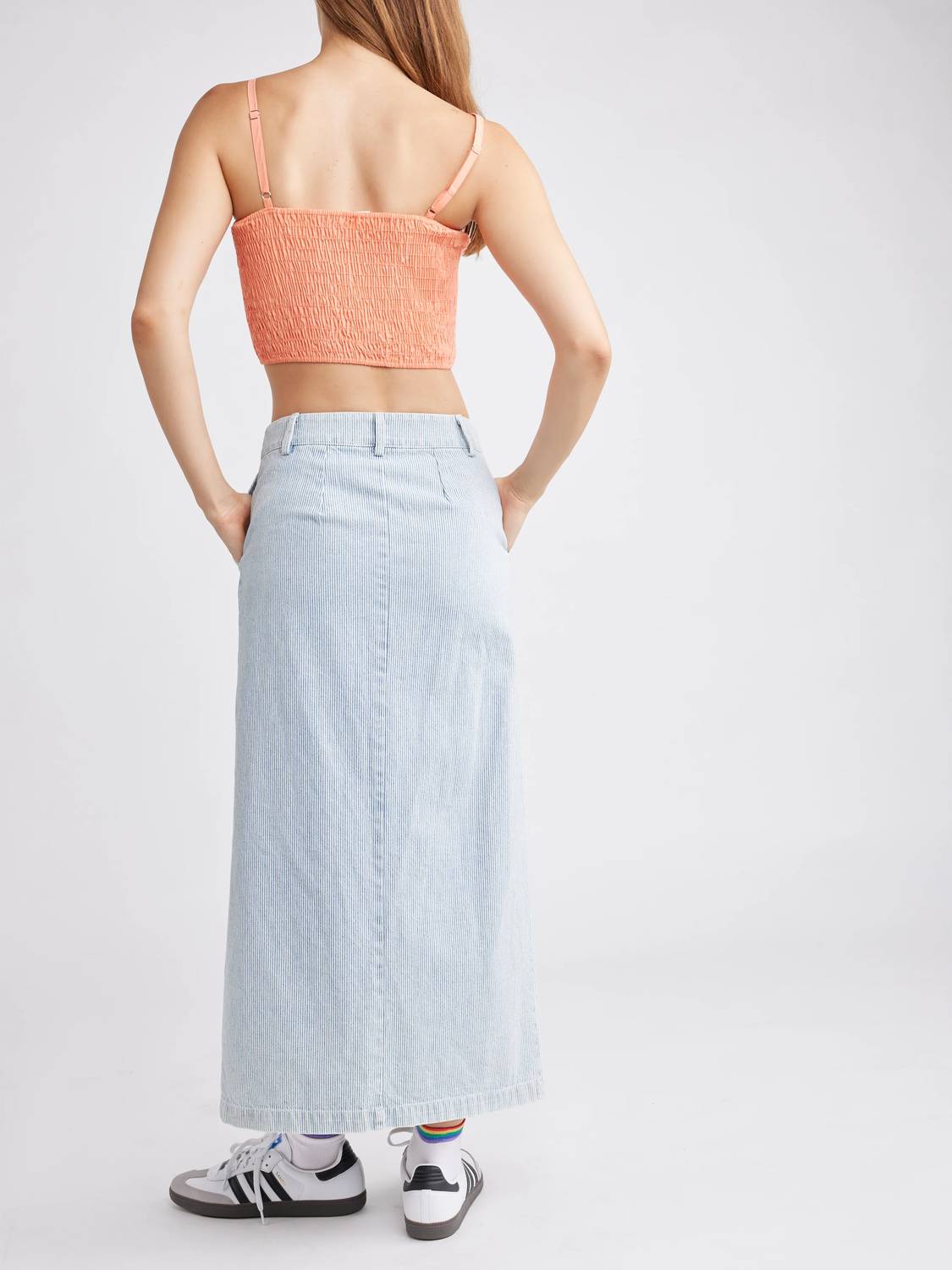 Self Contrast - Eliana Pencil Skirt Mini Stripes