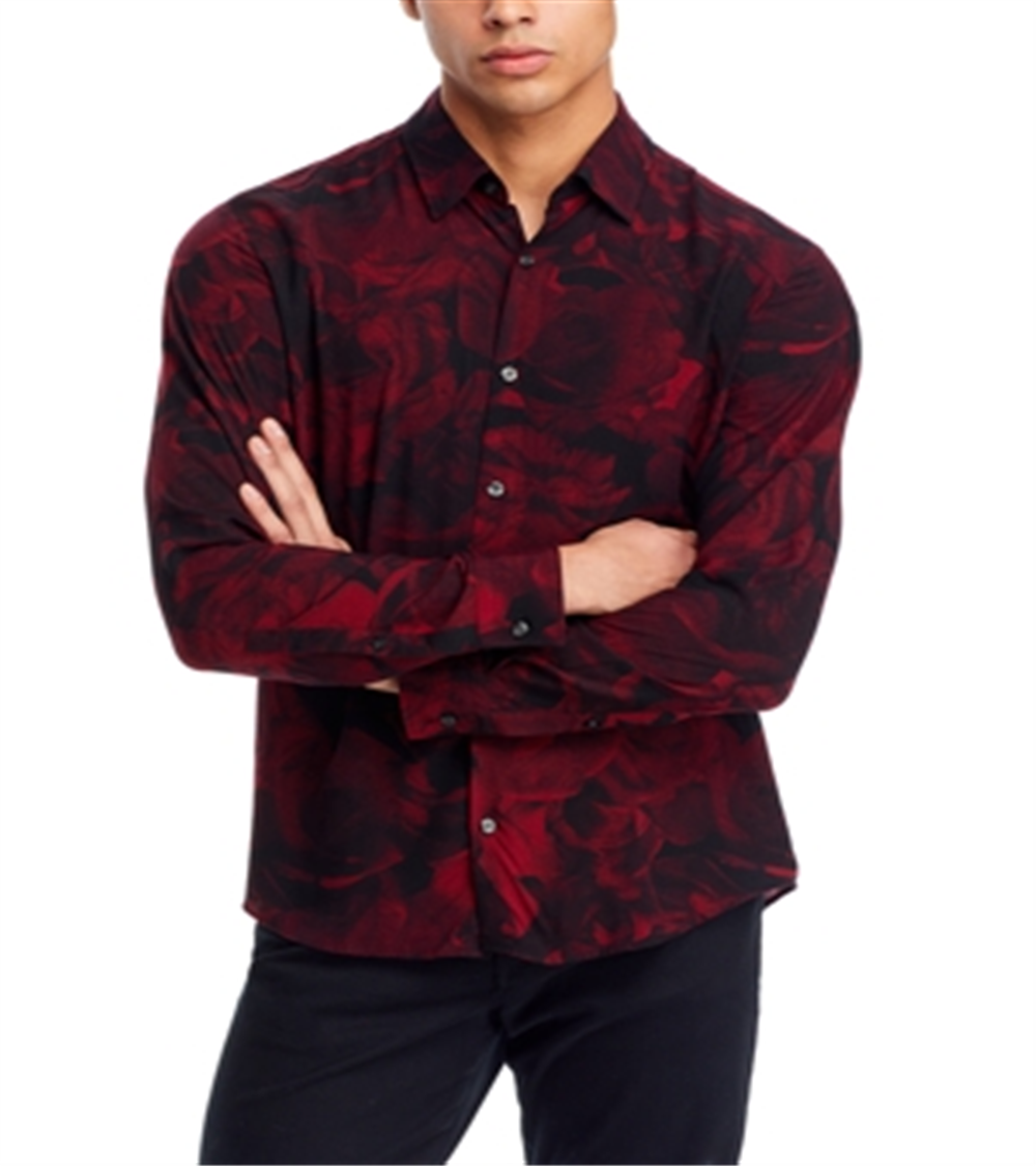 Camisa casual slim fit manga comprida com botões na frente Hugo Ermo