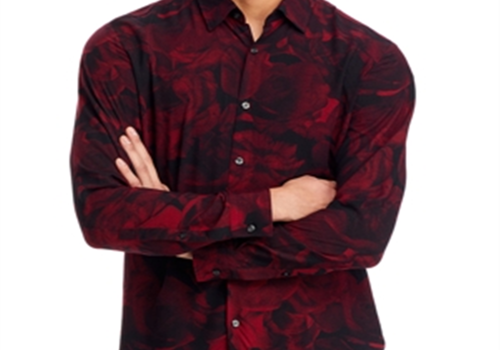 Camisa casual slim fit manga comprida com botões na frente Hugo Ermo
