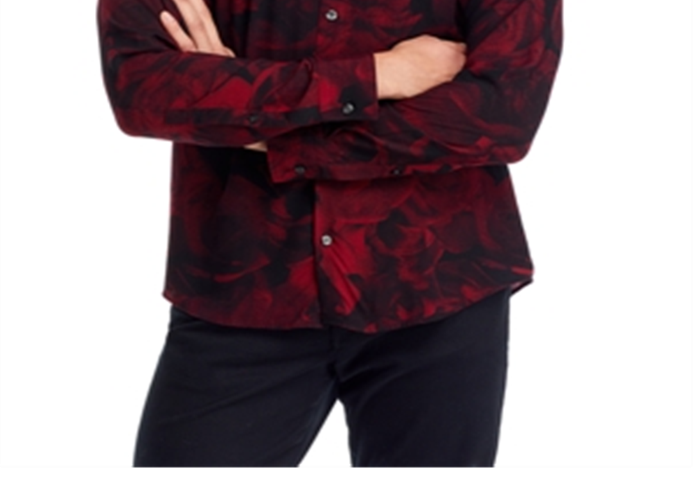 Camisa casual slim fit manga comprida com botões na frente Hugo Ermo