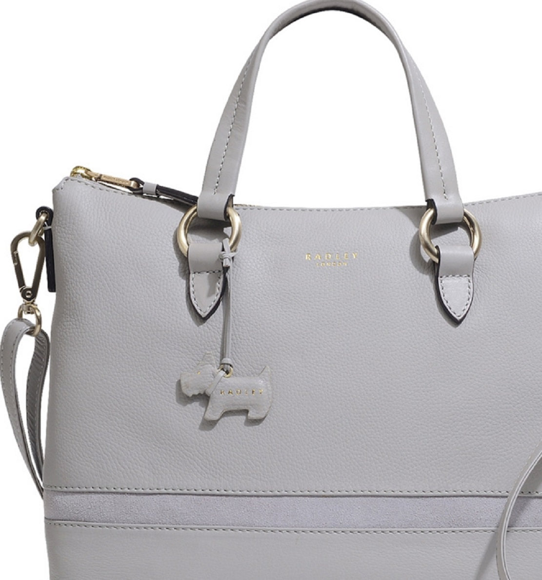 Bolsa tipo pasta Radley London feminina com zíper, cinza, tamanho pequeno