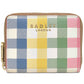 Carteira pequena de couro com zíper Radley London feminina, estampa xadrez, marrom, tamanho 16