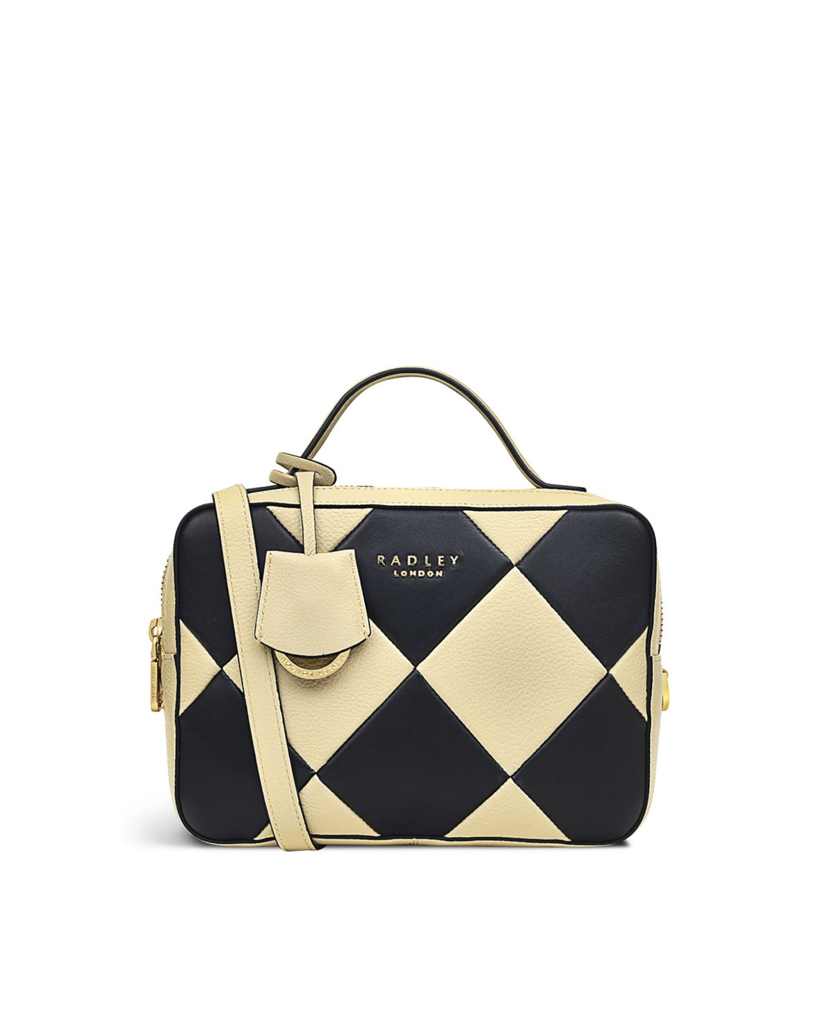 Radley London York Avenue Checkerboard Mini Bolsa Transversal Feminina com Zíper, Bege, Tamanho Único