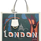 Bolsa tote feminina de couro estampada Radley London, verde, tamanho pequeno