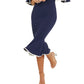 Vestido Quiz Feminino Azul com Ombros Descobertos e Babados, Tamanho 8