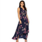 Vestido feminino AX Paris com bainha floral azul, tamanho 8