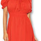Vestido feminino Ax Paris com babados e decote em V, tamanho 15, vermelho