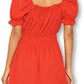 Vestido feminino Ax Paris com babados e decote em V, tamanho 15, vermelho