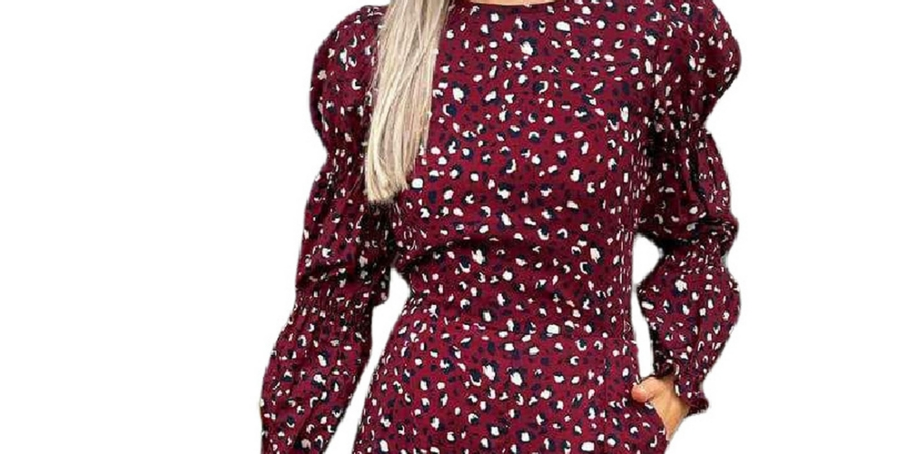 Macacão feminino AX Paris com estampa animal e manga elástica, roxo, tamanho 12