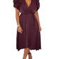 Vestido midi com amarração cruzada AX Paris feminino, roxo, tamanho 13