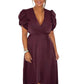 Vestido midi com amarração cruzada AX Paris feminino, roxo, tamanho 13