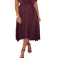 Vestido midi com amarração cruzada AX Paris feminino, roxo, tamanho 13