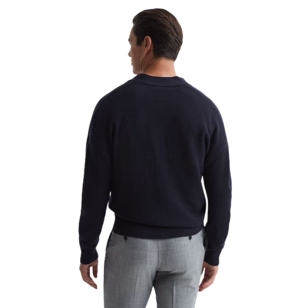 Cardigan de lã Andrews azul marinho masculino Reiss, tamanho médio