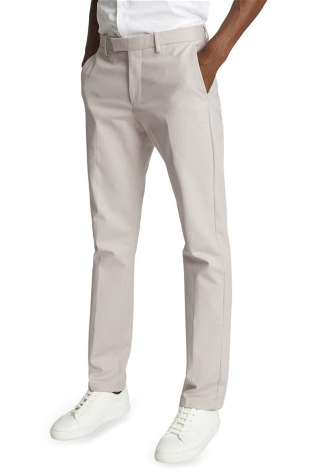 Calça Chino Eastbury Slim Fit Stretch de Algodão Cinza Tamanho 30 para Homem Reiss