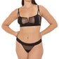 Calcinha fio dental feminina Bluebella Orla Mesh, preta, tamanho extragrande