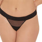 Calcinha fio dental feminina Bluebella Orla Mesh, preta, tamanho extragrande