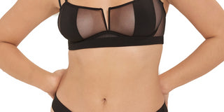 Calcinha fio dental feminina Bluebella Orla Mesh, preta, tamanho XXX-G