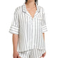 Conjunto de pijama curto listrado Alma feminino Bluebella, branco, tamanho 6