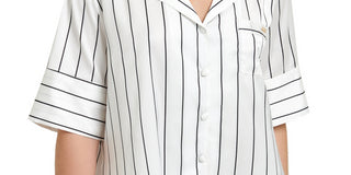 Conjunto de pijama curto listrado Alma feminino Bluebella, branco, tamanho 6