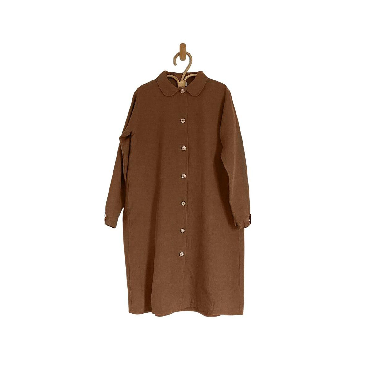 Jaqueta Jua de linho grande para maternidade feminina The Simple Folk, marrom ferrugem, tamanho pequeno