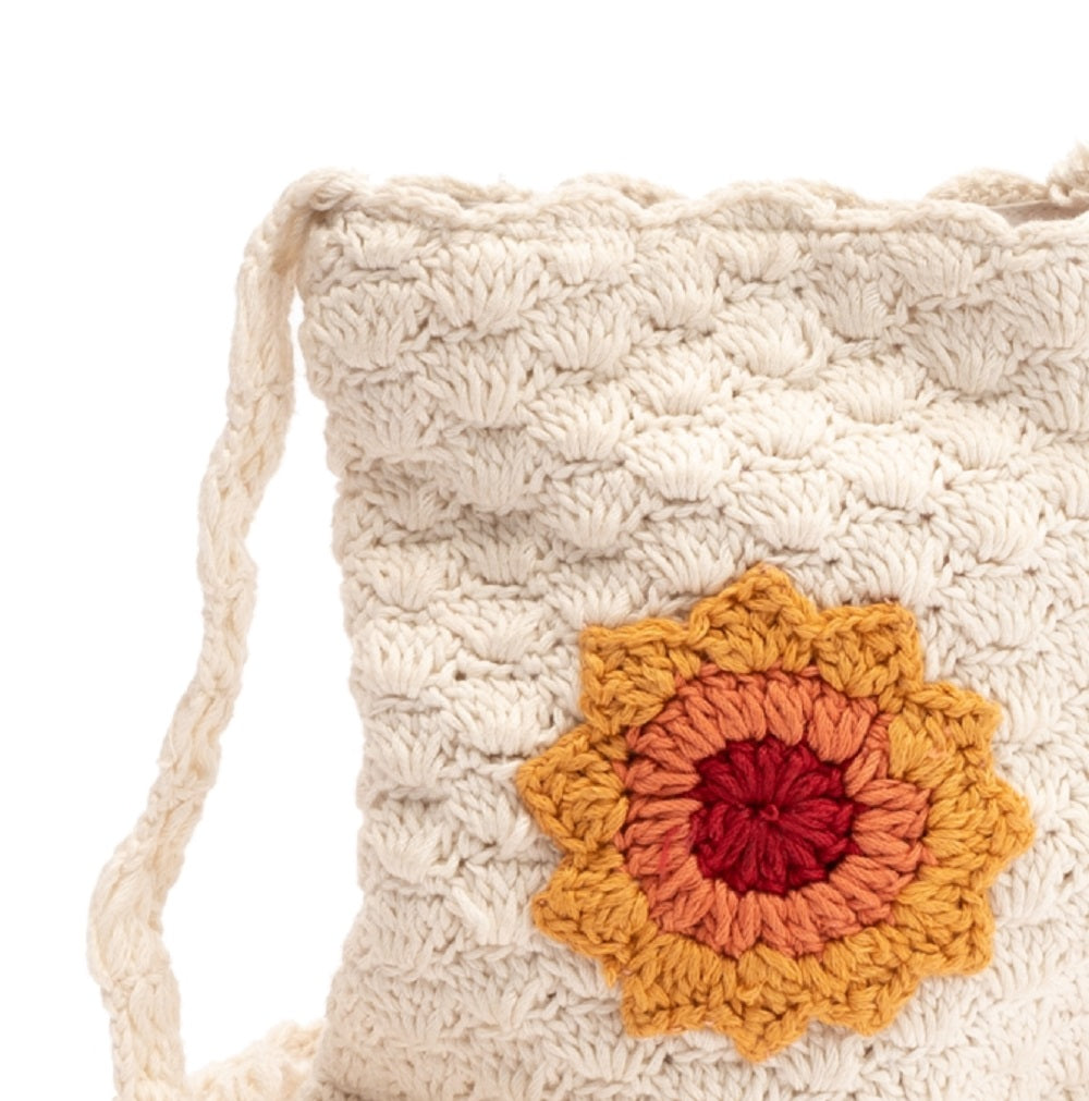 Mini bolsa transversal de crochê feminina Skinnydip London, branca, tamanho regular
