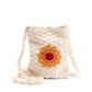 Mini bolsa transversal de crochê feminina Skinnydip London, branca, tamanho regular