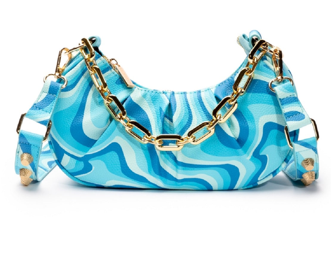 Bolsa de ombro transversal feminina Skinnydip London Devyn, azul, tamanho regular
