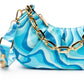Bolsa de ombro transversal feminina Skinnydip London Devyn, azul, tamanho regular
