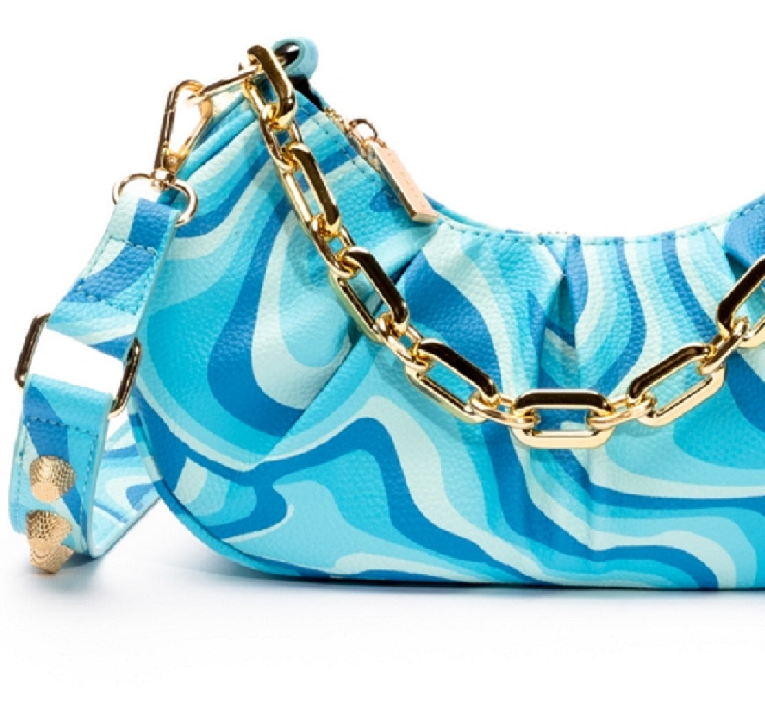 Bolsa de ombro transversal feminina Skinnydip London Devyn, azul, tamanho regular