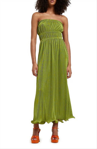 Vestido midi sem alças verde River Island feminino tamanho 4