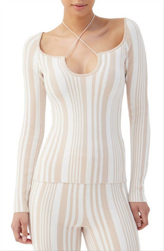 Suéter listrado Kisha XS 4Th &amp; Reckless - Nude/Branco