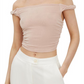 4th &amp; Reckless Nude Aylin Top curto ombro a ombro - Tamanho X-S