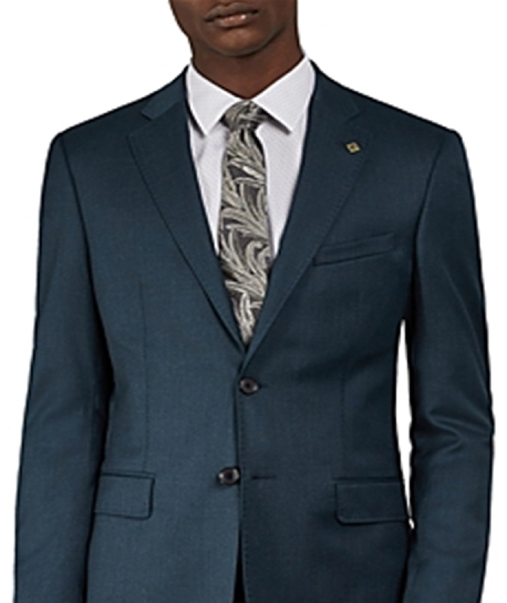 Jaqueta de lã lisa Debonair masculina Ted Baker, azul, tamanho 38