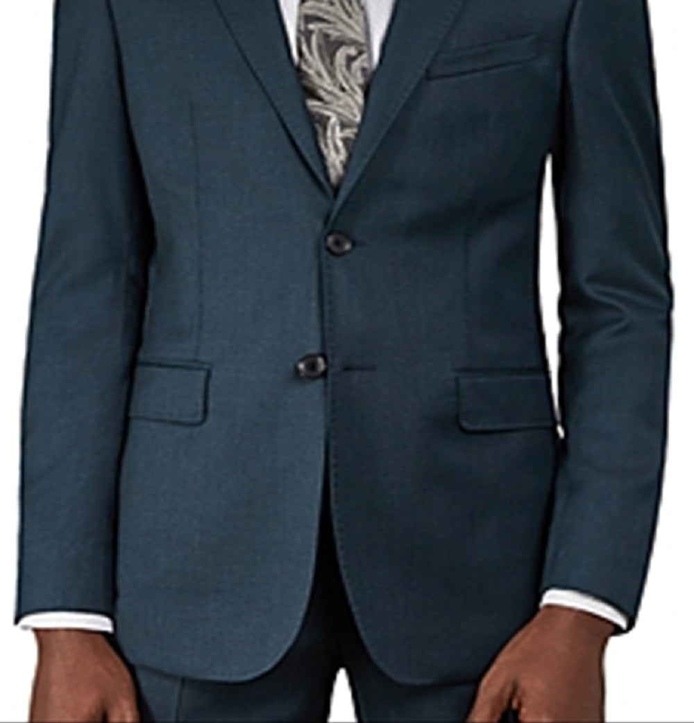 Jaqueta de lã lisa Debonair masculina Ted Baker, azul, tamanho 38