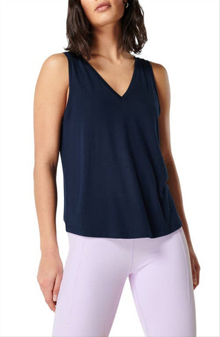 Regata Holística Wave Azul Marinho Feminina Sweaty Betty Tamanho Médio