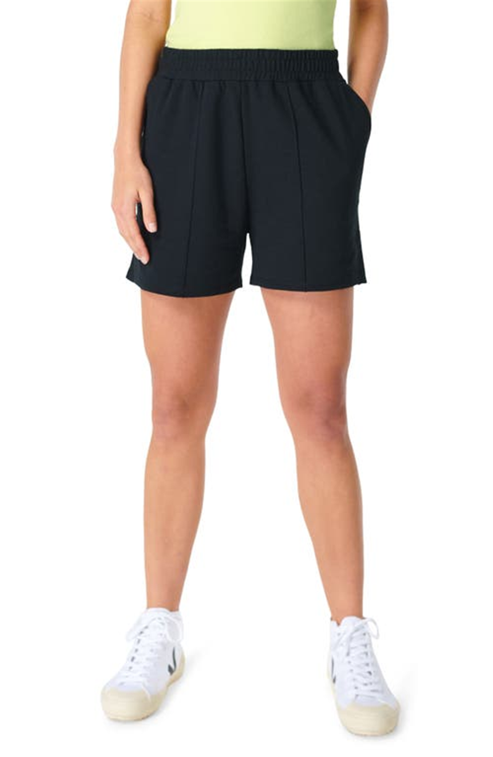 Shorts femininos pretos para depois das aulas Sweaty Betty, tamanho médio