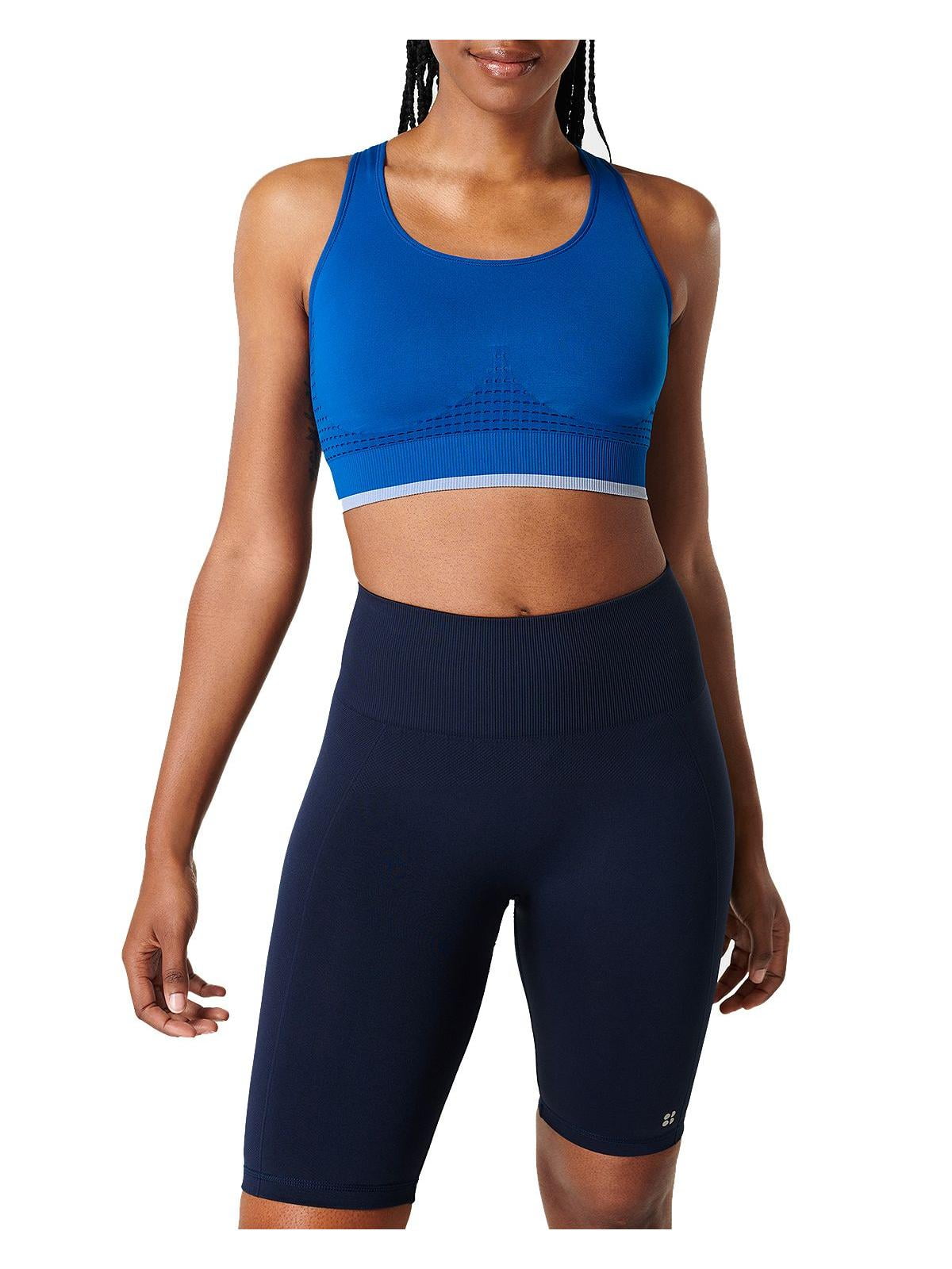 Sutiã esportivo feminino Stamina Oxford Blue da Sweaty Betty, tamanho X-S