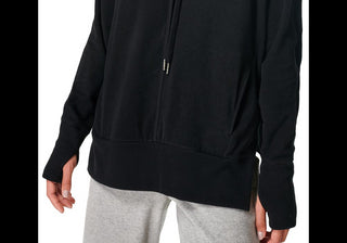 Moletom com capuz Sweaty Betty Luxe Fleece - Green Mist, tamanho GG