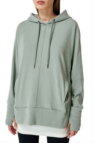 Moletom com capuz Sweaty Betty Luxe Fleece - Green Mist, tamanho GG