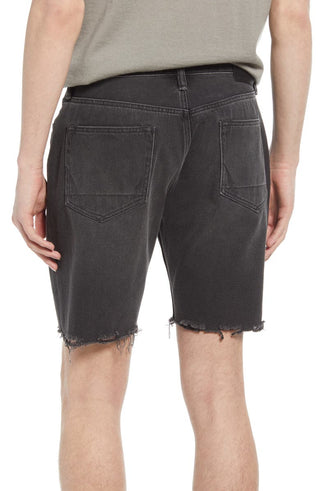 Shorts jeans Allsaints Switch Raw Hem em preto lavado