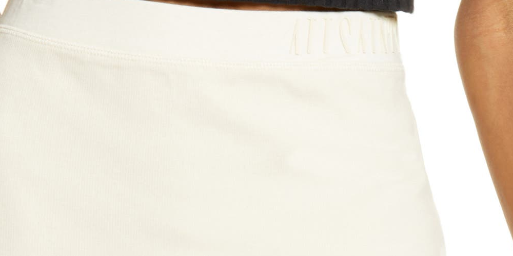 Saia de algodão elástico Jamie Allsaints feminina, branca, tamanho 2