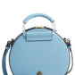 Kurt Geiger London Harriet Eagle Bolsa transversal redonda de couro azul